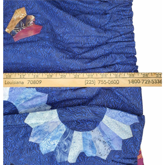 Artisan Jacket Coat 'Women's Blue Yellow Patchwork Zip Lined Handcrafted Plus 4X - Picture 3 of 12